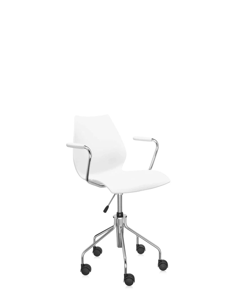 Fauteuil pivotant Kartell Maui, blanc zinc