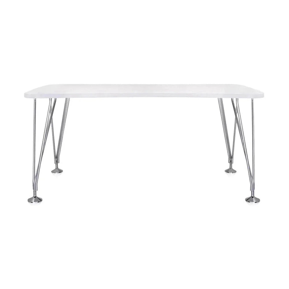 Kartell Max Desk 160x80 cm, zinc/cromo blanco