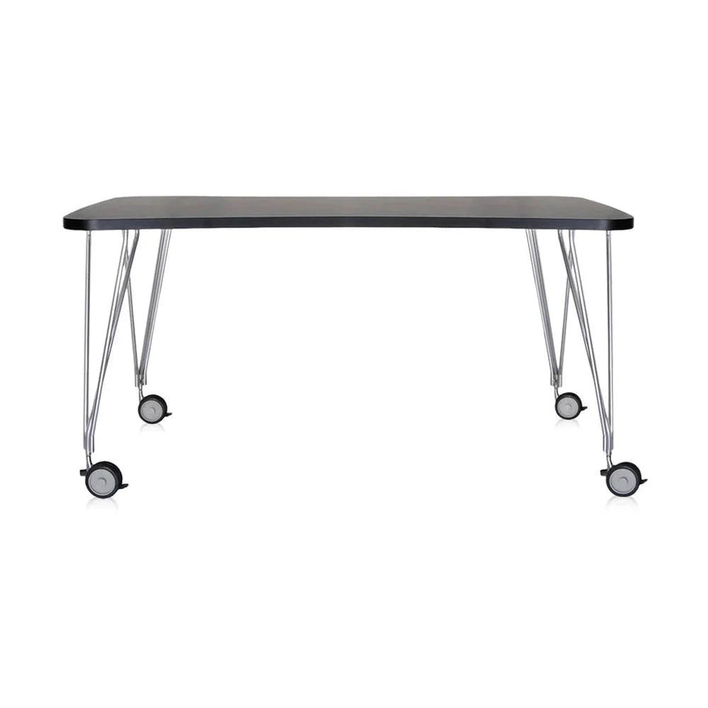 Kartell Max Desk avec roues 160x80 cm, ardoise / chrome