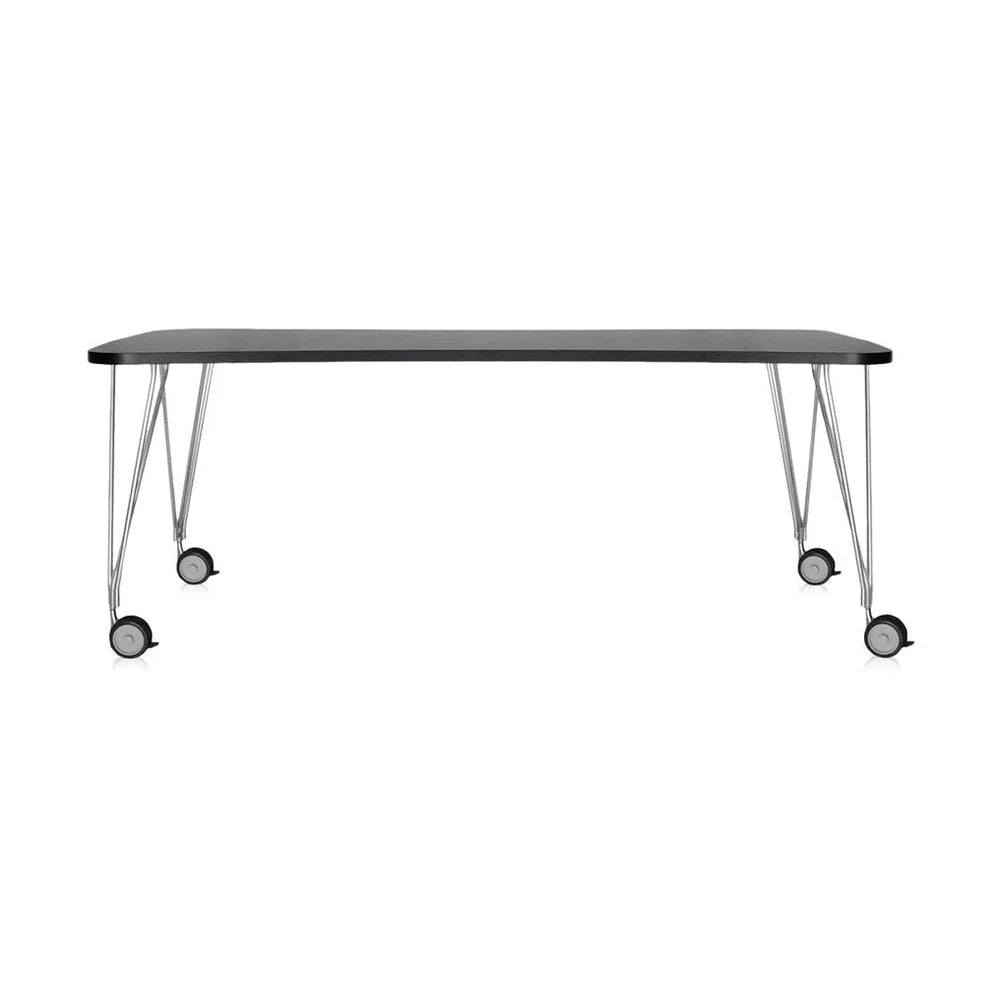 Kartell Max Desk mit Rädern 190x90 cm, Schiefer/Chrom