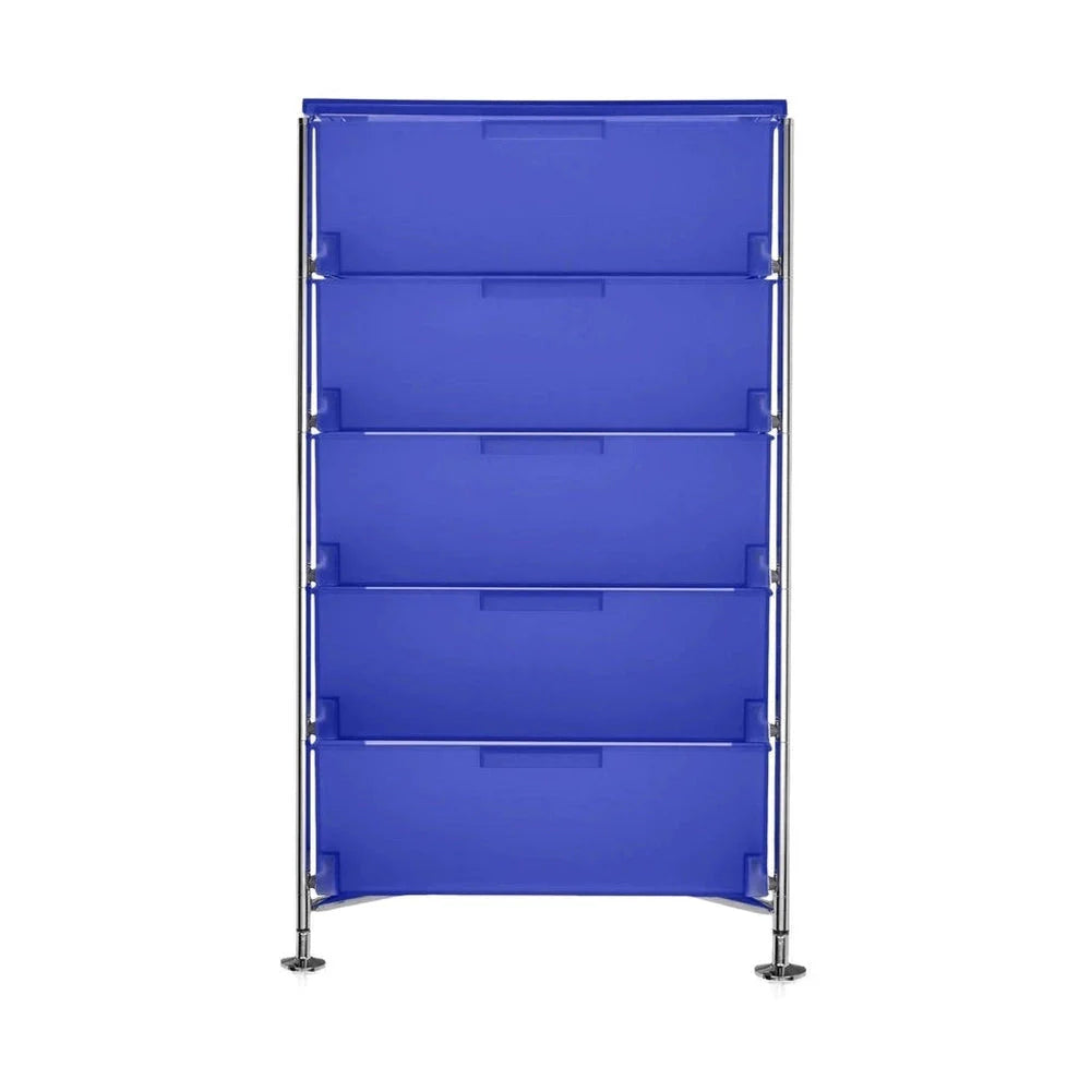 Tiroir Kartell Mobil 5 avec pieds, bleu cobalt