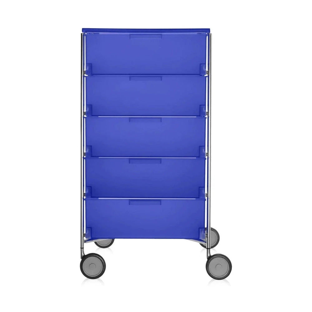 Kartell Mobil 5 tiroir avec roues, bleu cobalt