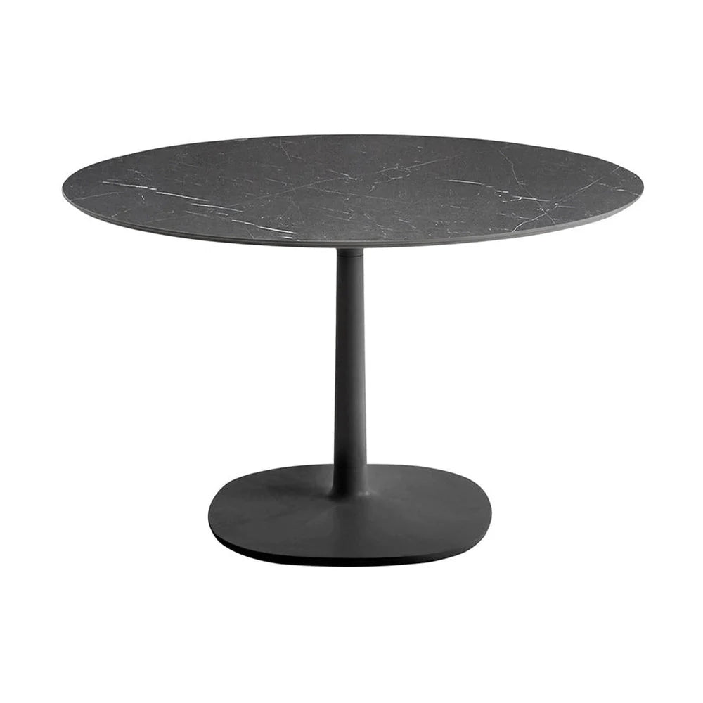 Table Multiplo Kartell Redonda con mármol de base cuadrada ⌀118 cm, negro