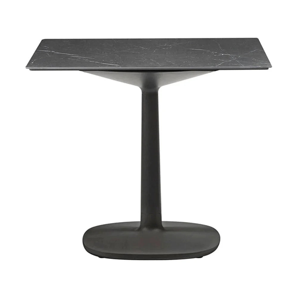 Table multiplo kartell rond avec marbre de base carré 78x78 cm, noir