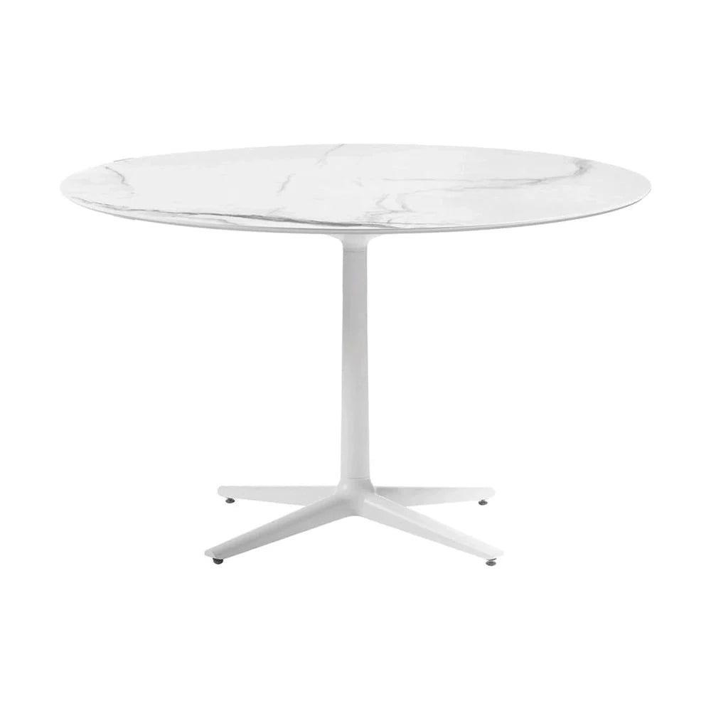 Table Multiplo de Kartell con mármol de base de estrellas ⌀118 cm, blanco