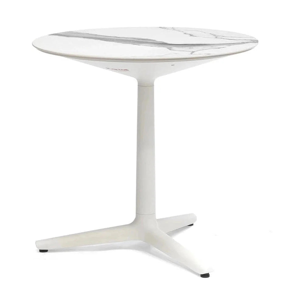 Kartell Multiplo Table Round med stjärnbas marmor ⌀78 cm, vit