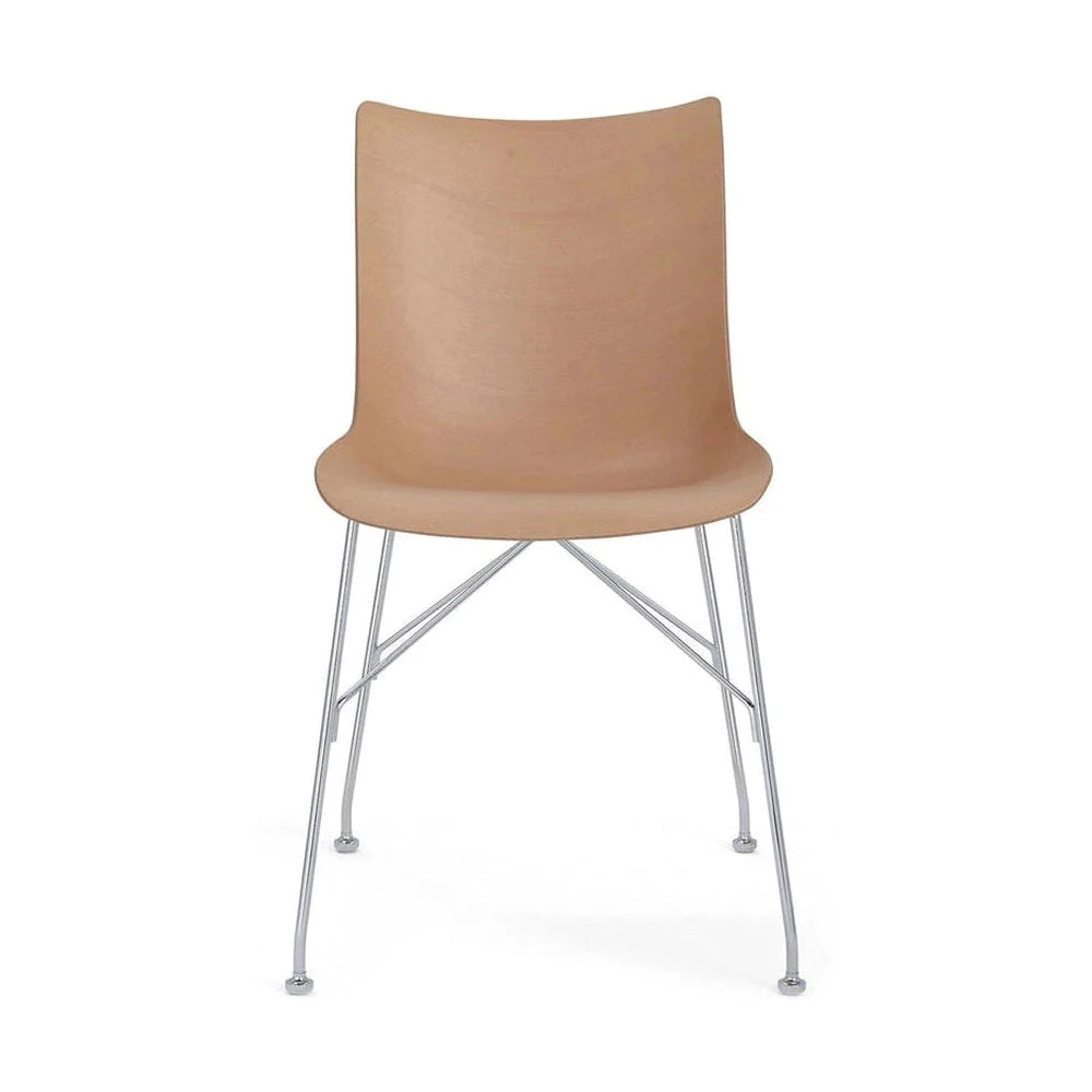 Kartell P/Silla de madera chapa básica, madera clara/cromo