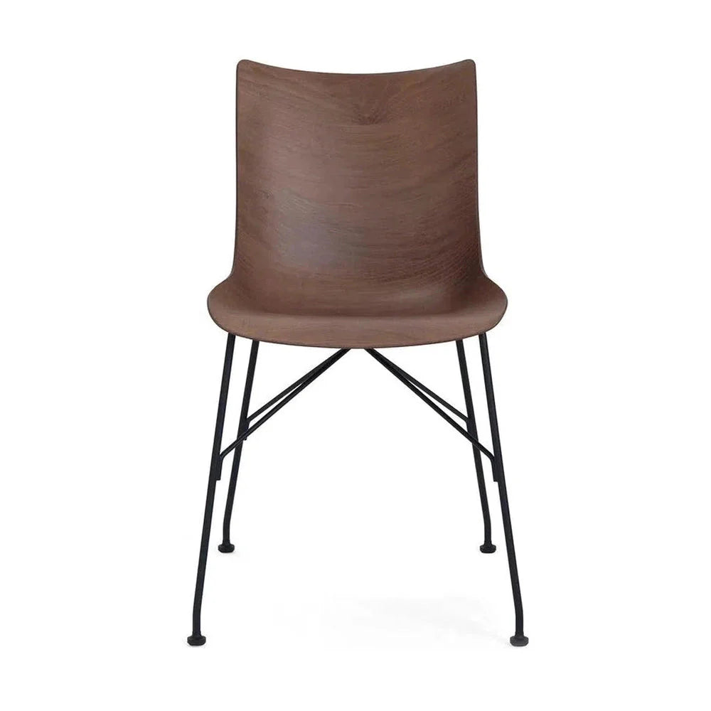 Kartell P/Wood Chair Slamated Ash, Dark Wood/Black