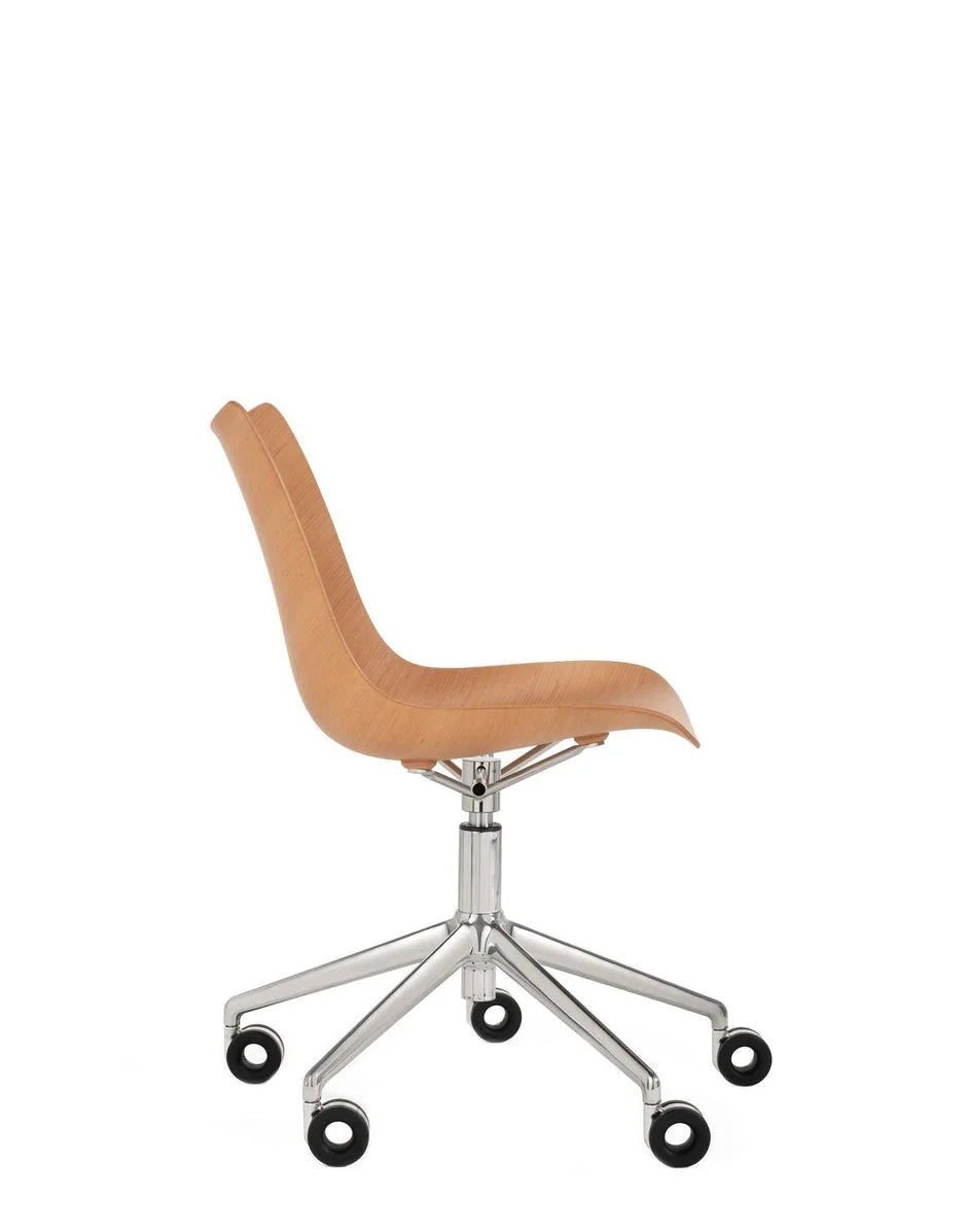 [product_category]-Kartell P/Wood Chair With Wheels, Light Wood/Chrome-Kartell-8058967310368-05926CC-KAR-3