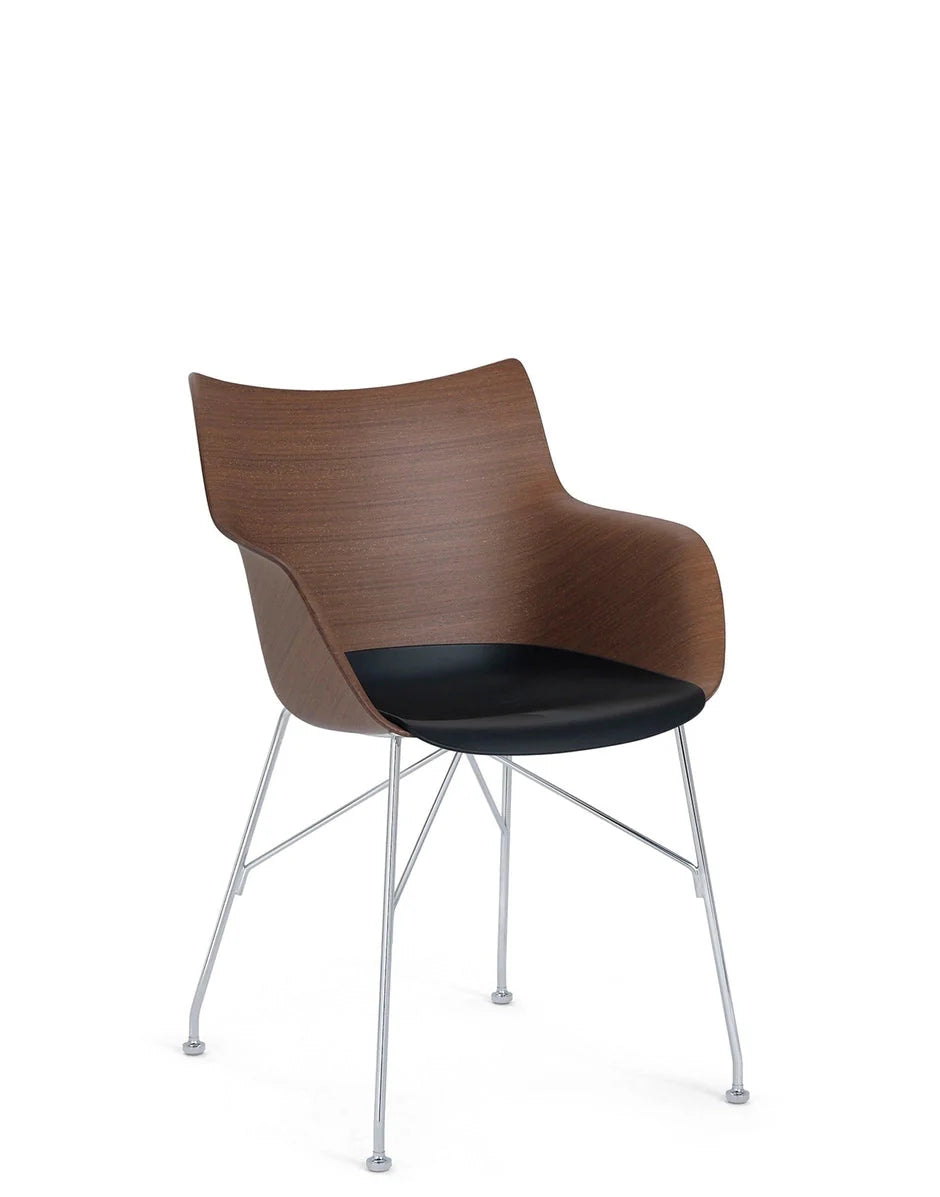 [product_category]-Kartell Q/Wood Armchair Basic Veneer, Dark Wood/Chrome-Kartell-8058967294910-04913SC-KAR-2