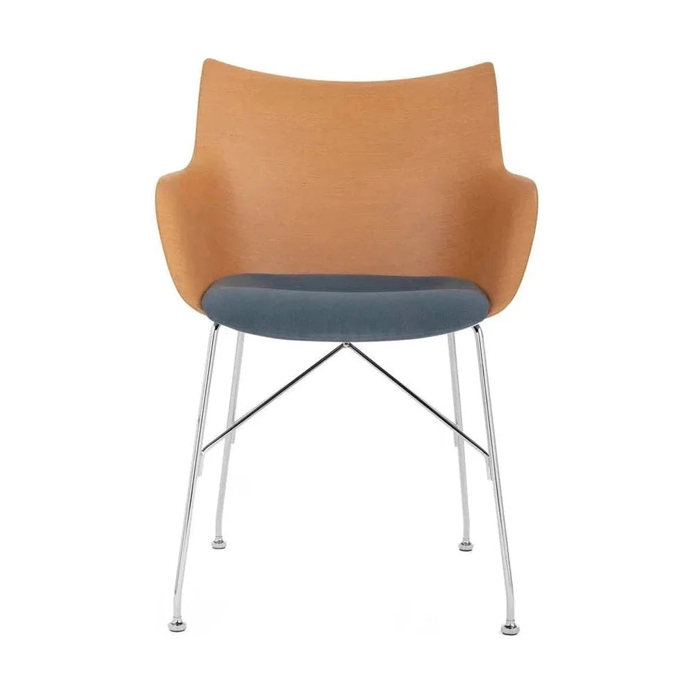 [product_category]-Kartell Q/Wood Armchair, Light Wood/Chrome/Light Blue-Kartell-8058967310443-05928C2-KAR-1