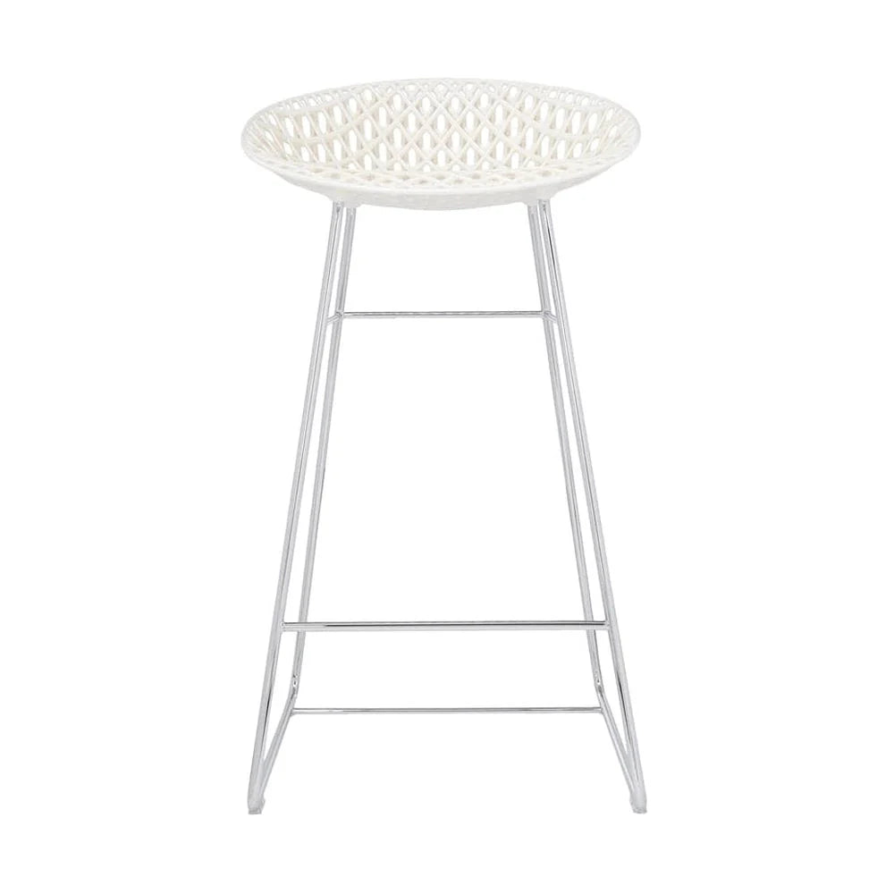 Taburete de kartell smatrik, blanco/cromado