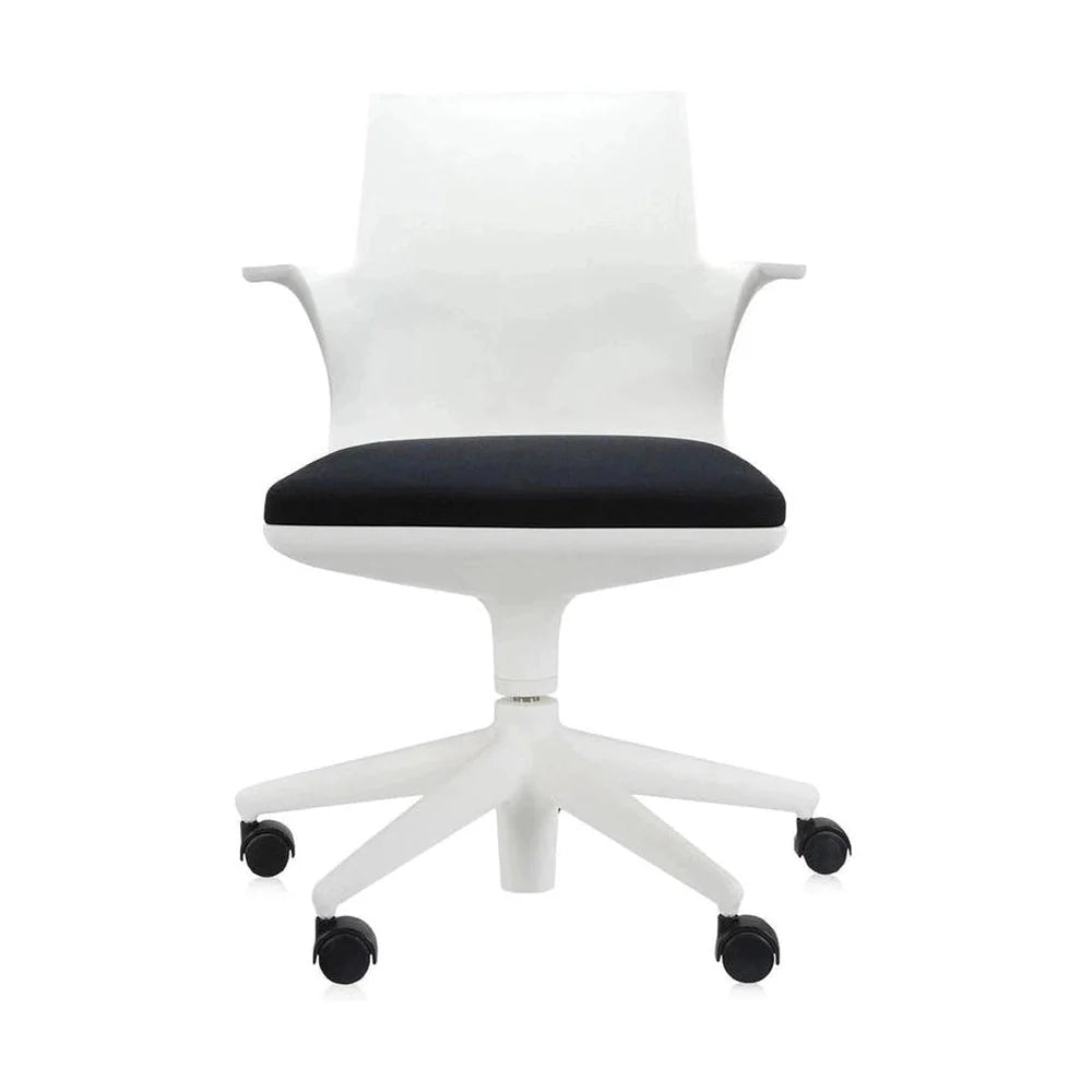 Fauteuil à cuillère Kartell, blanc / noir