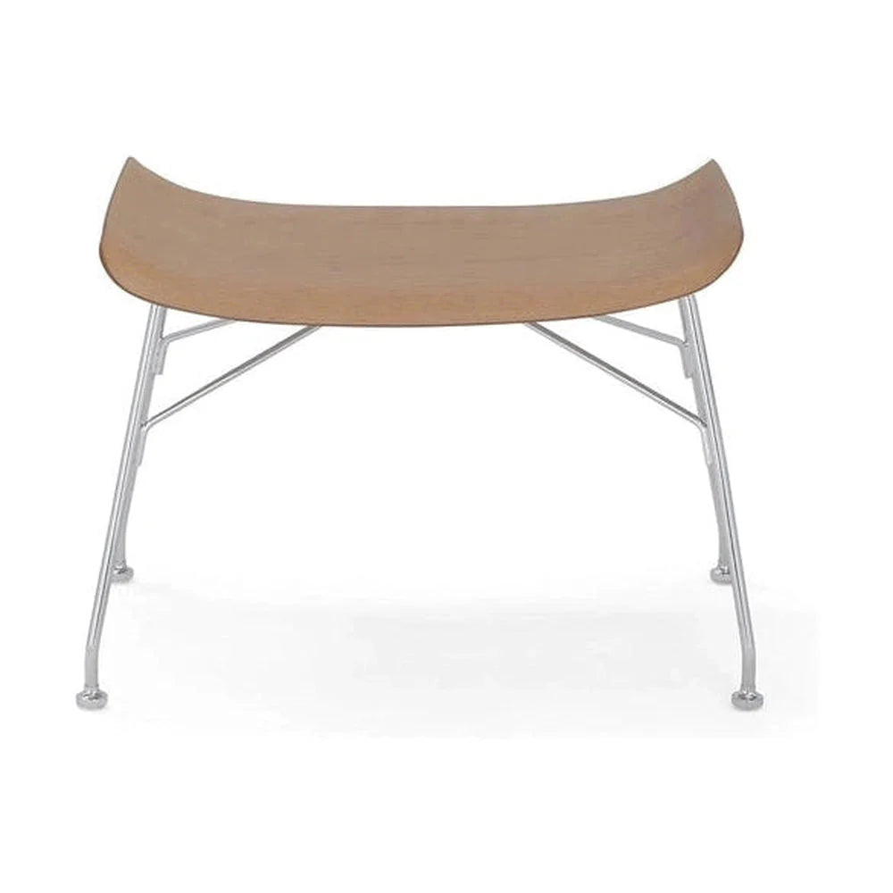 Kartell S/Wood Footrest Slattede aske, let træ/krom