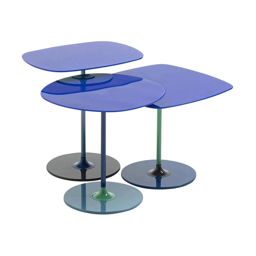 Trio de table d'appoint Kartell Thierry, bleu