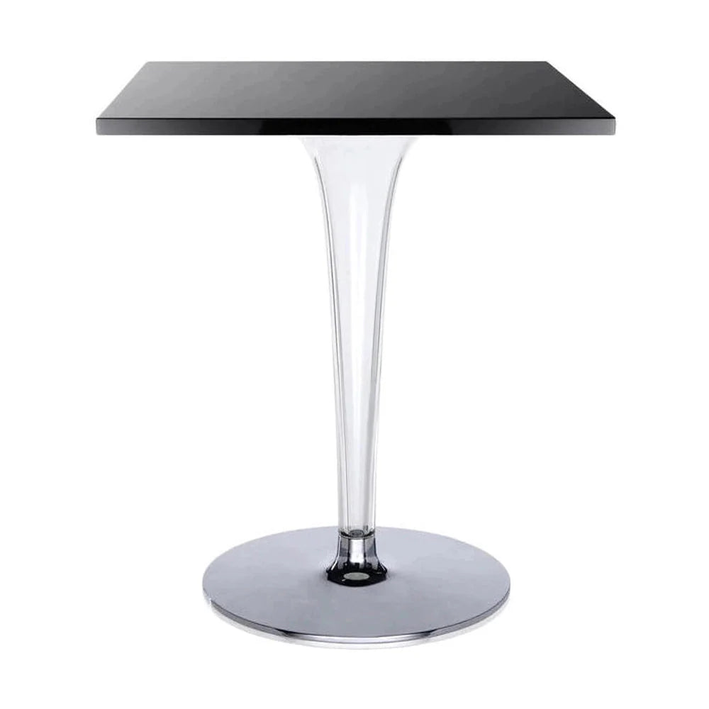 Kartell Top Top Table Square With Round Base 60x60 Cm, Black