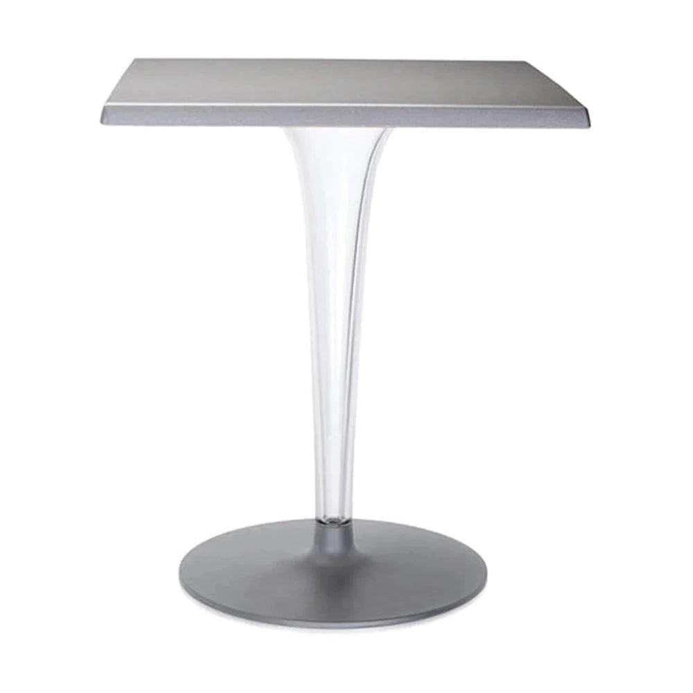 Kartell supérieur supérieur carré avec base ronde 70x70 cm, aluminium