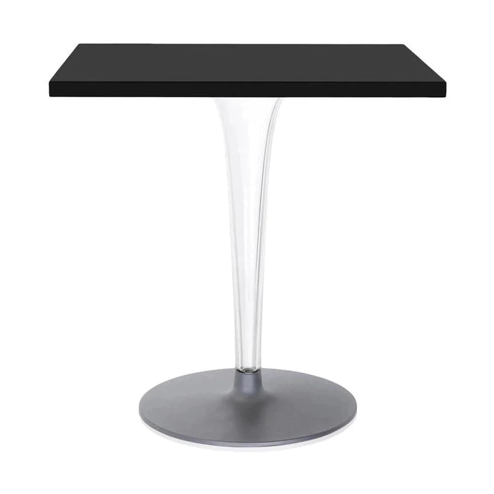 Carré de table supérieure en haut Kartell avec base ronde 70x70 cm, noir