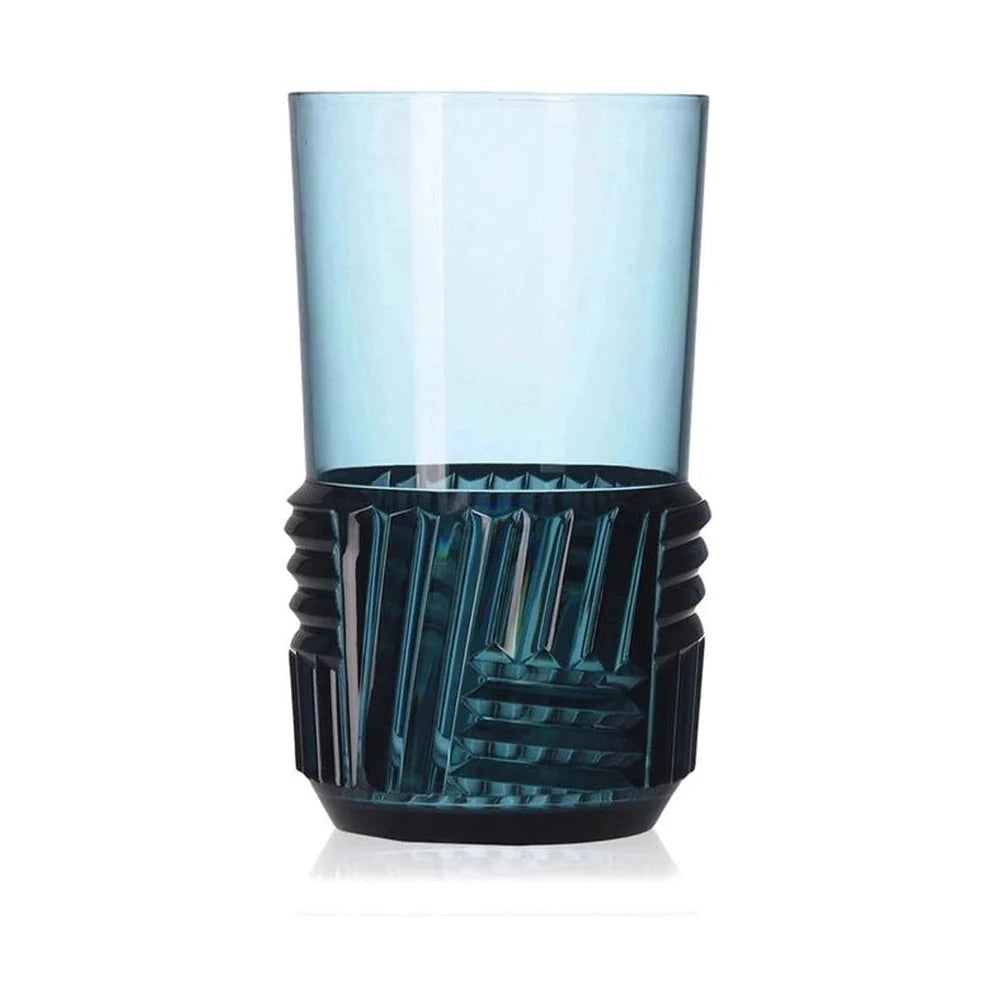 Kartell Trama Ensemble de 4 verres à boissons longues, bleu clair