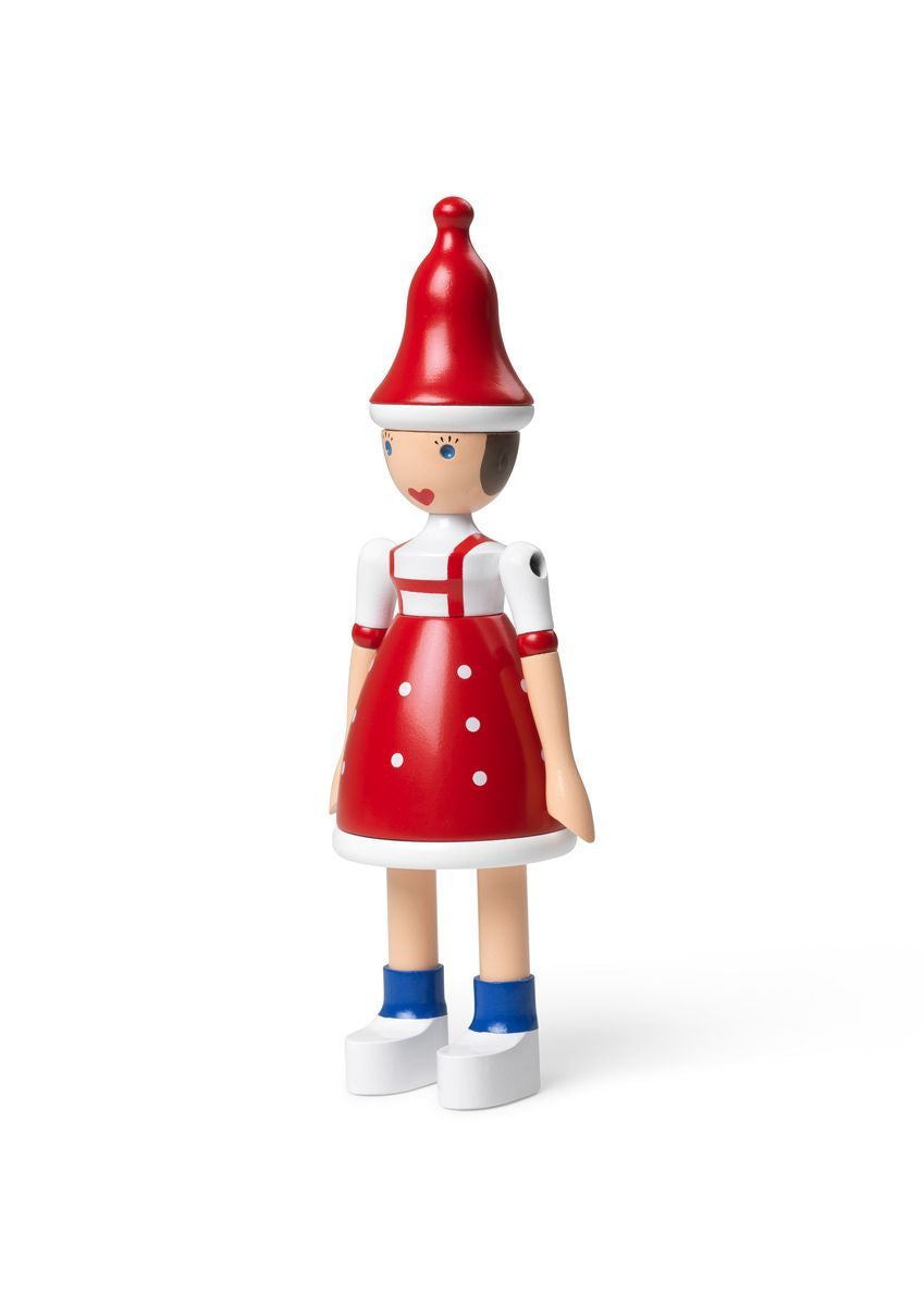 Kay Bojesen Christmas Girl "Lise" H17,5 Cm Red/Blue/White