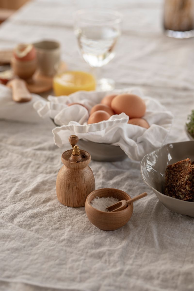 [product_category]-Kay Bojesen Salt Cellar With Spoon ø7 Cm Oak-Kay Bojesen-5709513391210-39121-KAY-25