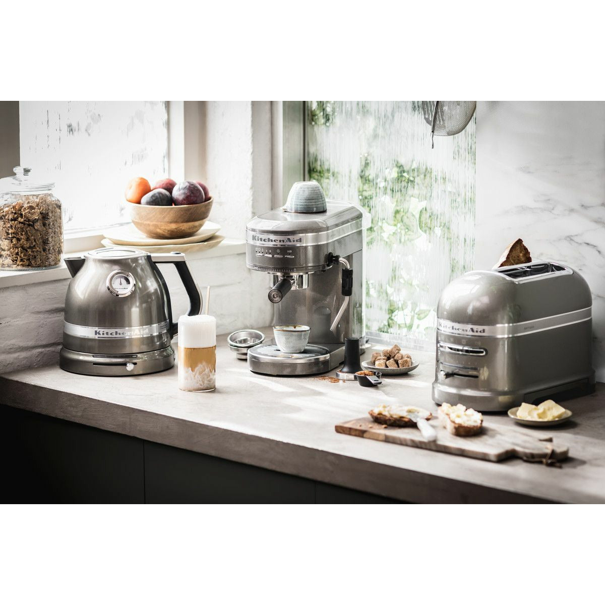 [product_category]-Kitchen Aid 5 Kes6503 Artisan Semi Automatic Espresso Machine, Medallion Silver-KitchenAid-8003437607592-5KES6503EMS-KIT-24