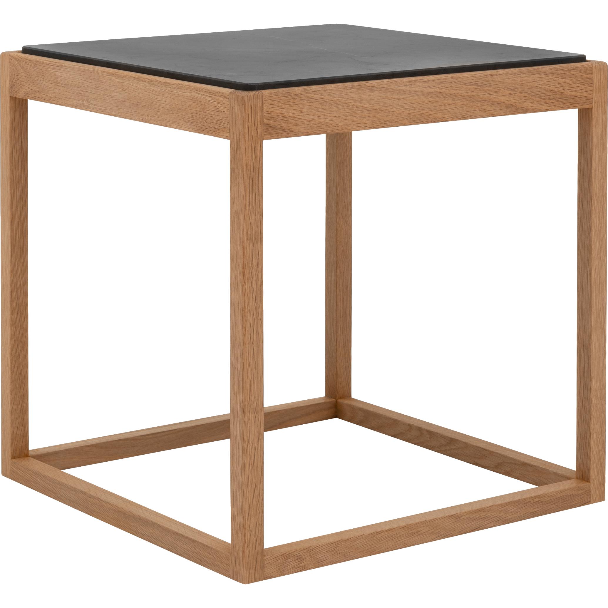 [product_category]-Klassik Studio Kø Cube Side Table Oak Oiled, Grey Marble-Klassik Studio-CUBE-OILEDOAK-DARKGREYMARBLE-KLA-2