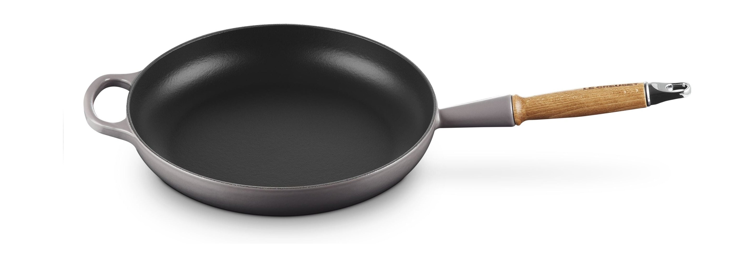 Le Creuset Cast Iron Frying Pan With Wooden Handle 28 Cm, Flint