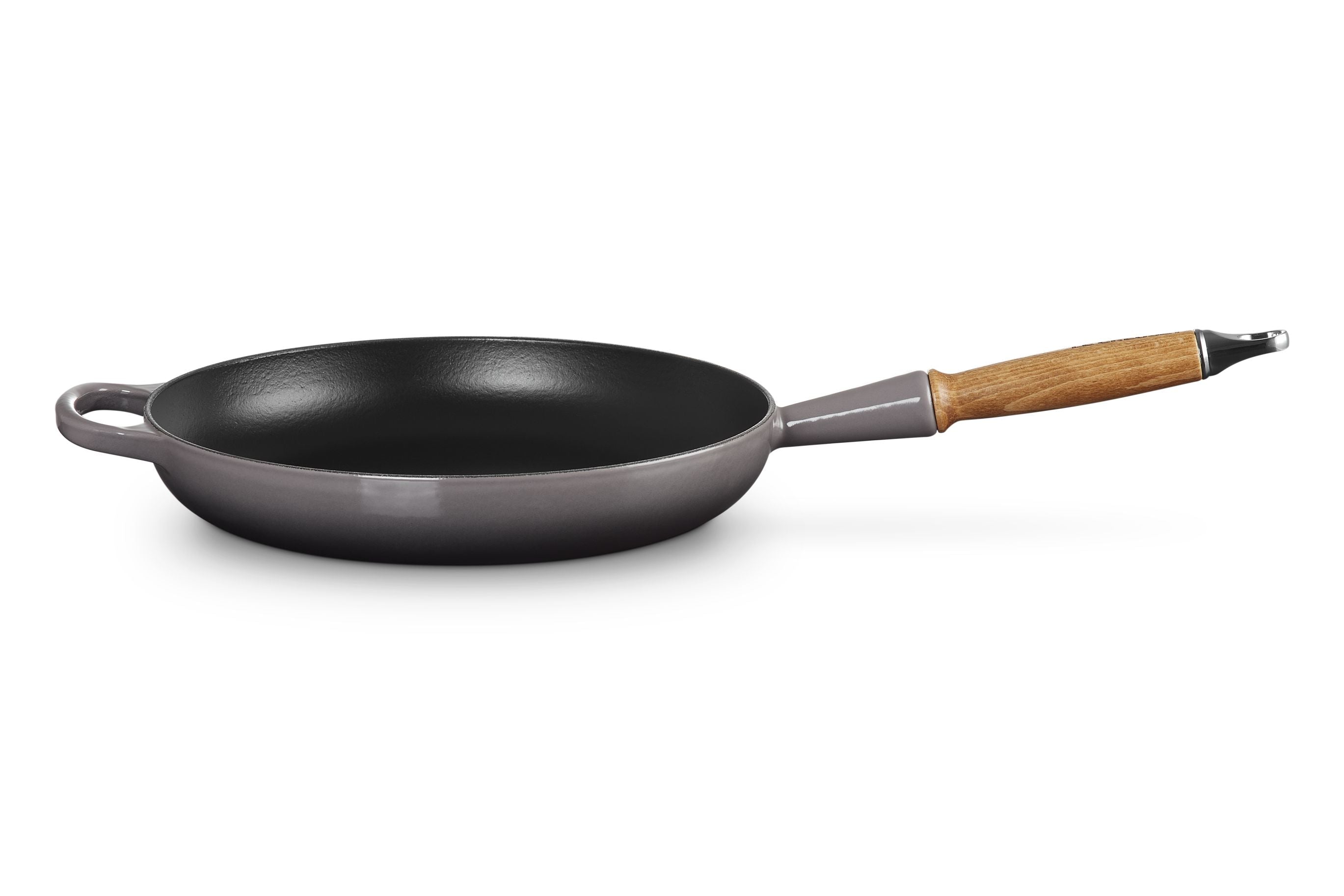 Le Creuset Cast Iron Frying Pan With Wooden Handle 28 Cm, Flint