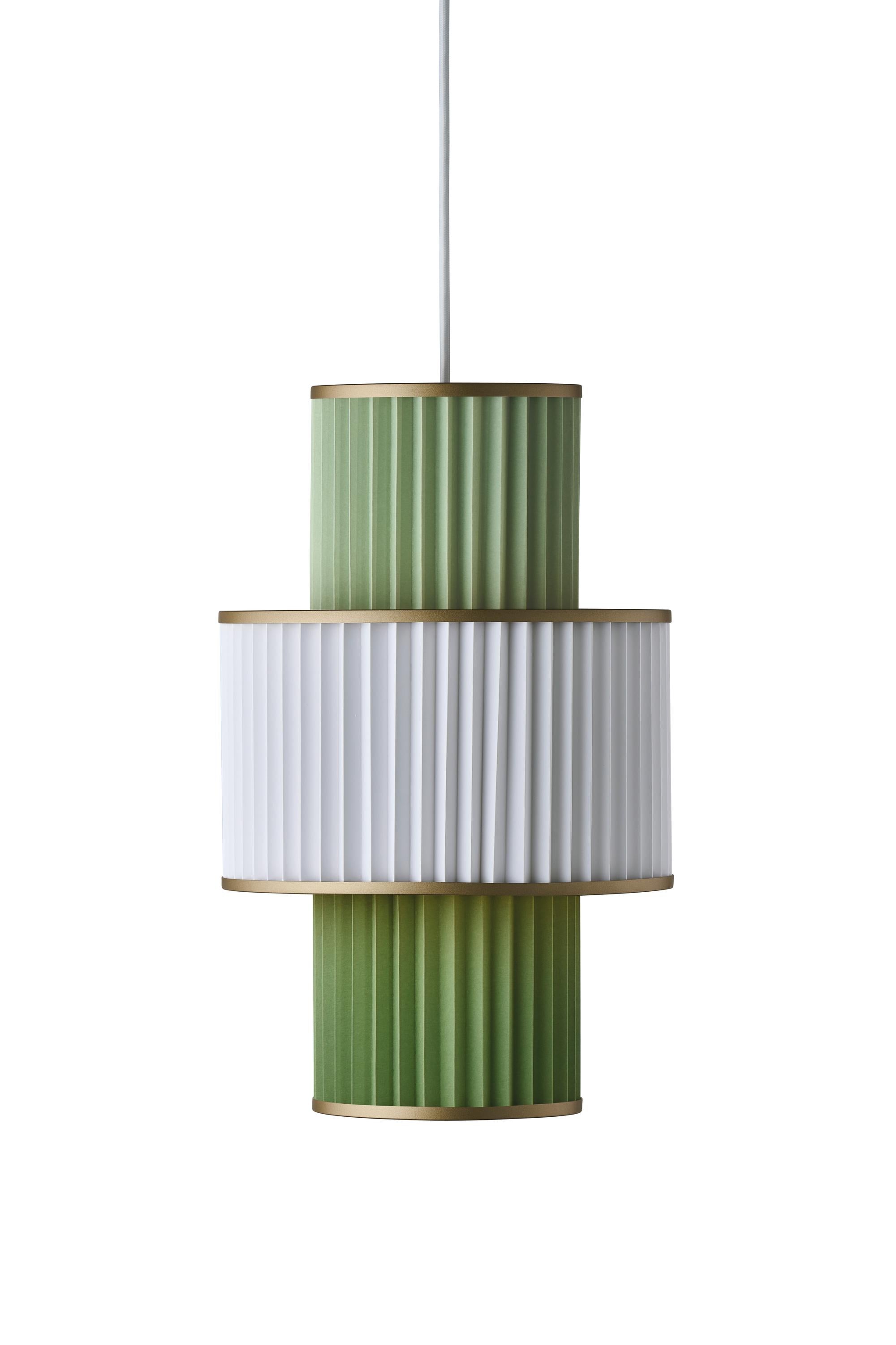 [product_category]-Le Klint Plivello Suspension Lamp Golden/White/Light Green With 3 Shades (S M S)-Le Klint-5703387011137-111GOGR-LEK-1