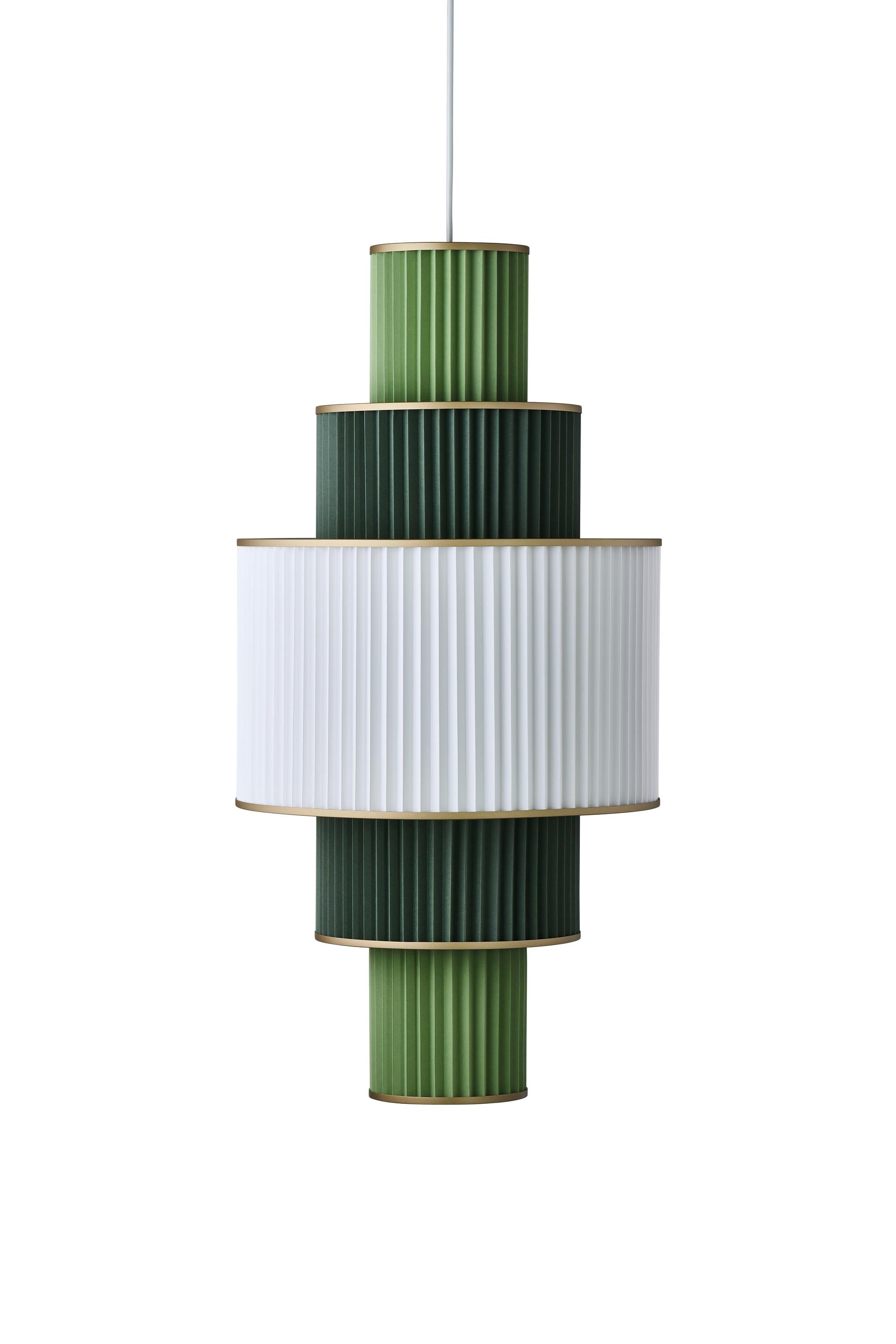 [product_category]-Le Klint Plivello Suspension Lamp Golden/White/Light Green With 5 Shades (S M L M S)-Le Klint-5703387011335-113GOGR-LEK-1