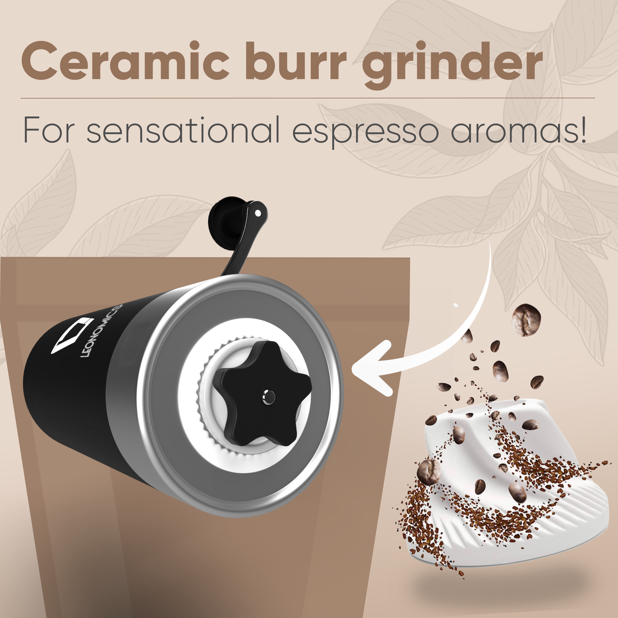 [product_category]-Leonomics Coffee Grinder - Manual-Aquamarine Medea-KM1-9