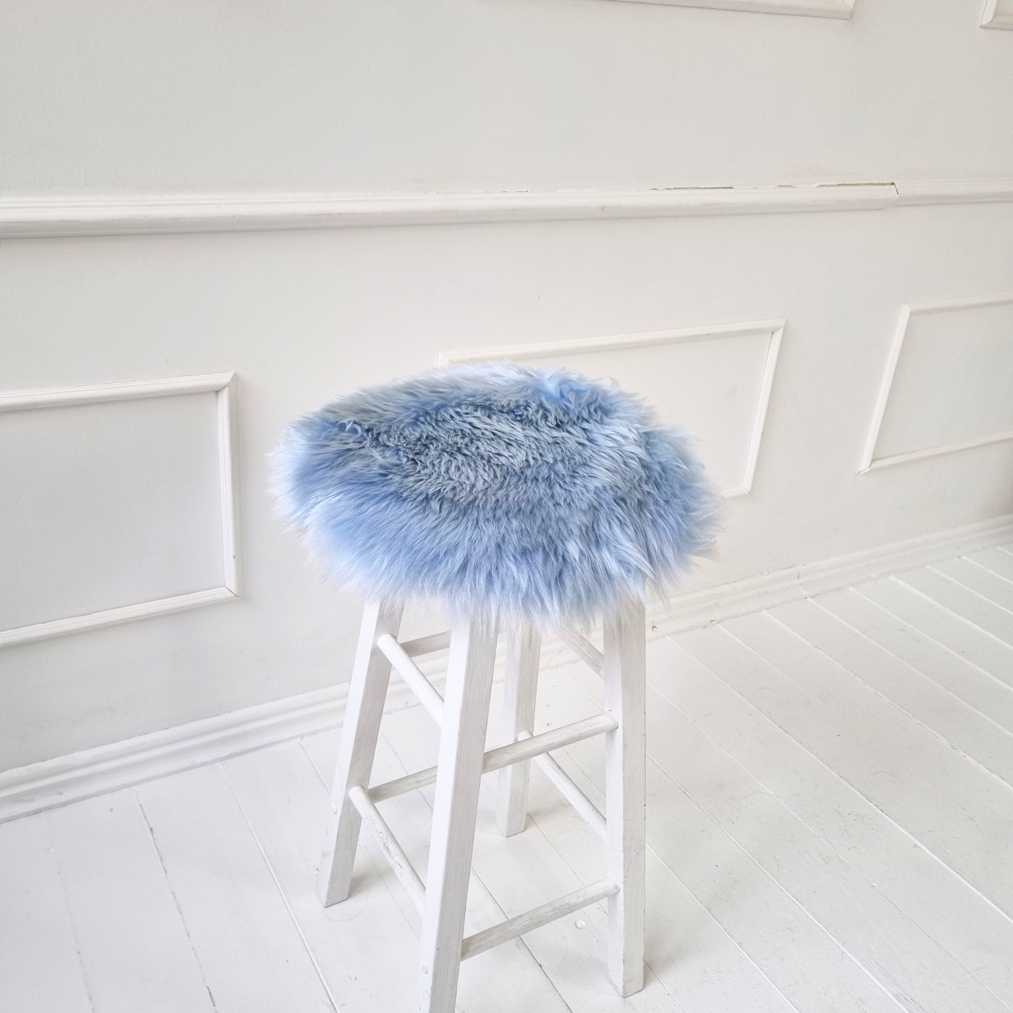 [product_category]-Light blue genuine sheepskin chair pad | Round-Purple Bellerophon-lightblue-round-4