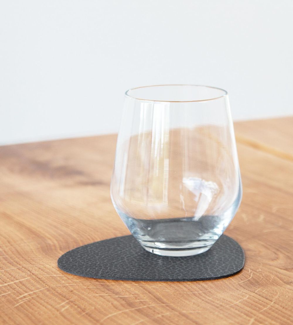 [product_category]-Lind Dna Curve Glass Coaster Hippo Leather, Black Anthracite-Lind DNA-5711591881453-981286-LIN-2