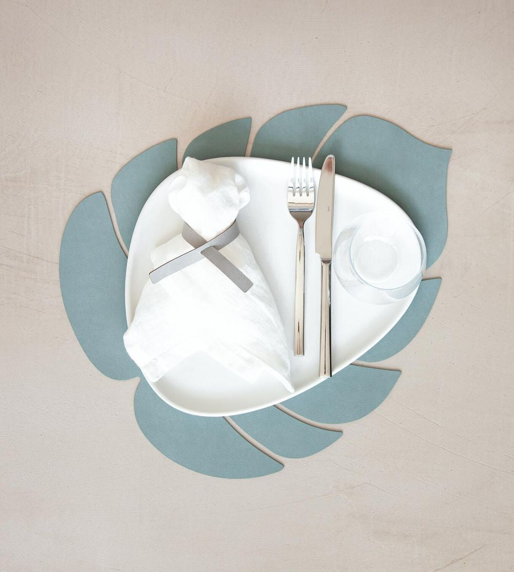 [product_category]-Lind Dna Leaf Placemat Nupo Leather L, Pastel Green-Lind DNA-5711905518136-989951-LIN-3