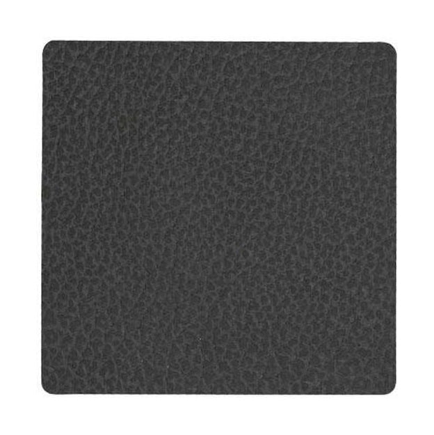 [product_category]-Lind Dna Square Glass Coaster Hippo Leather, Black Anthracite-Lind DNA-5711591891452-981287-LIN-1