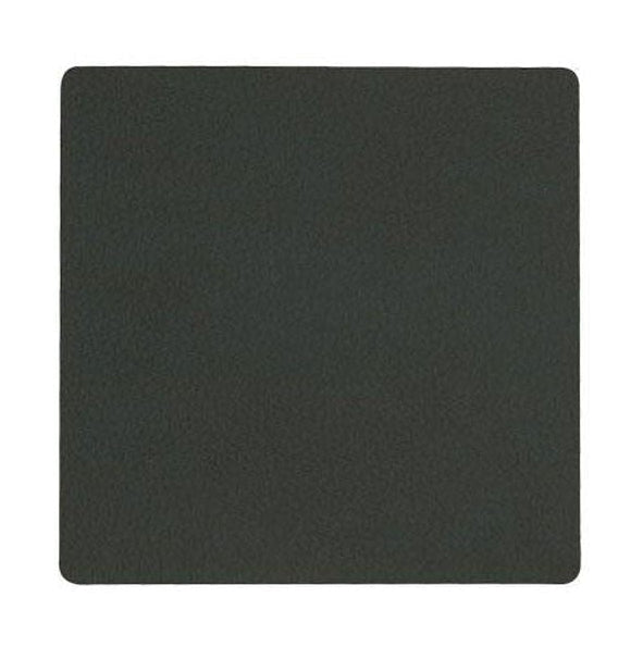 Lind ADN Square Glass Coaster de cuero Nupo, verde oscuro