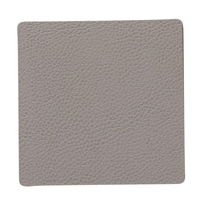 Lind DNA Square Glass Coaster lugn läder, Ash Grey