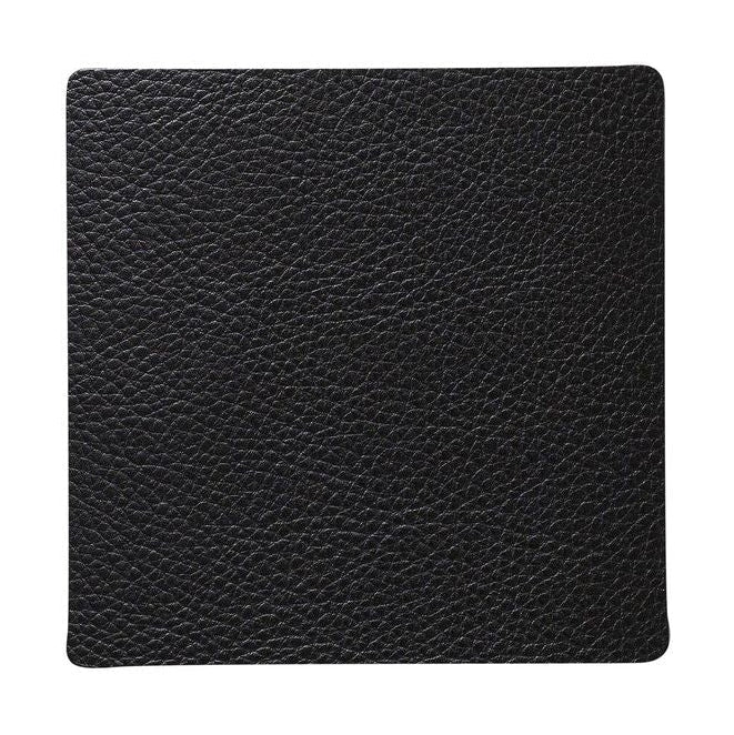 [product_category]-Lind Dna Square Glass Coaster Serene Leather, Black-Lind DNA-5711590996936-991517-LIN-1