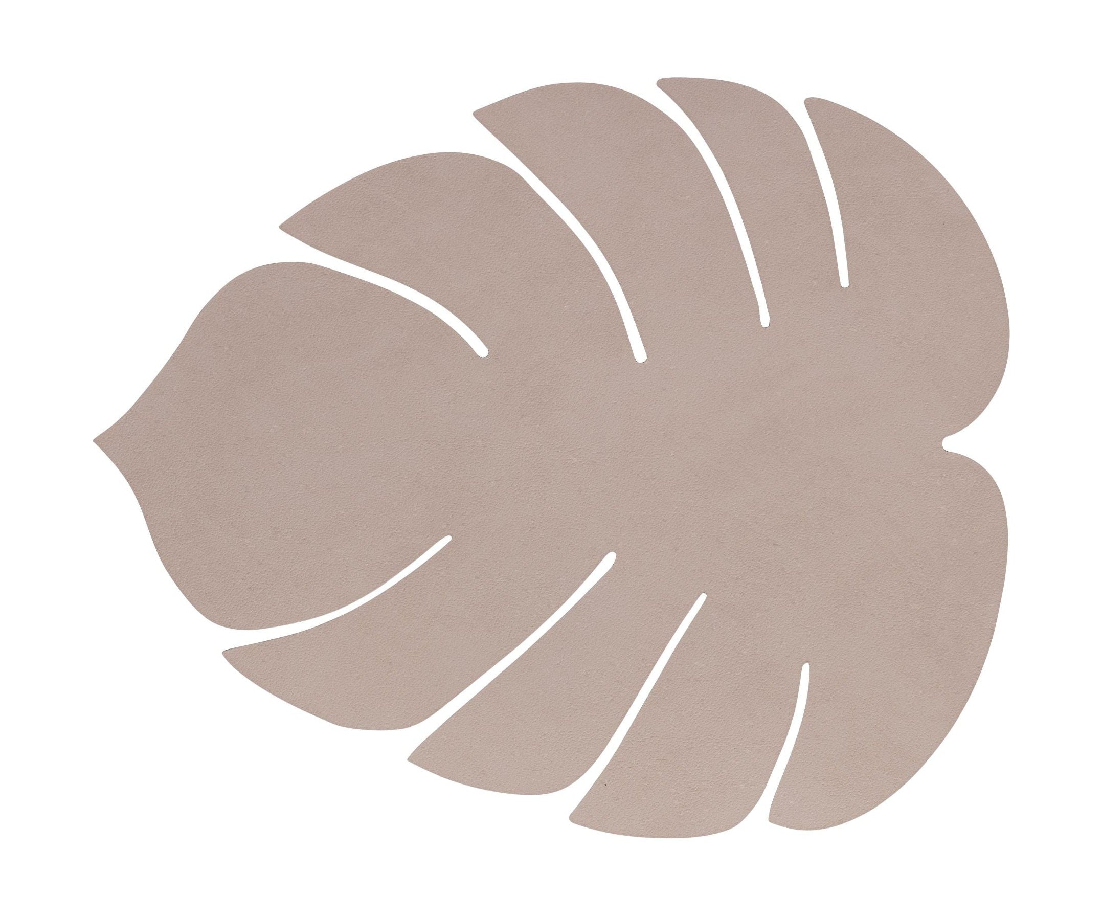 Lind Dna Table Mat Monstera Leaf L, Clay Brown