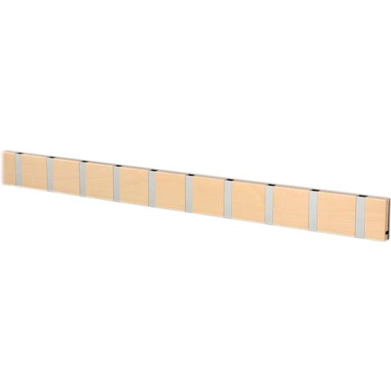 Loca Knax Horizontal Coat Rack 10 ganchos, jabón de haya/gris