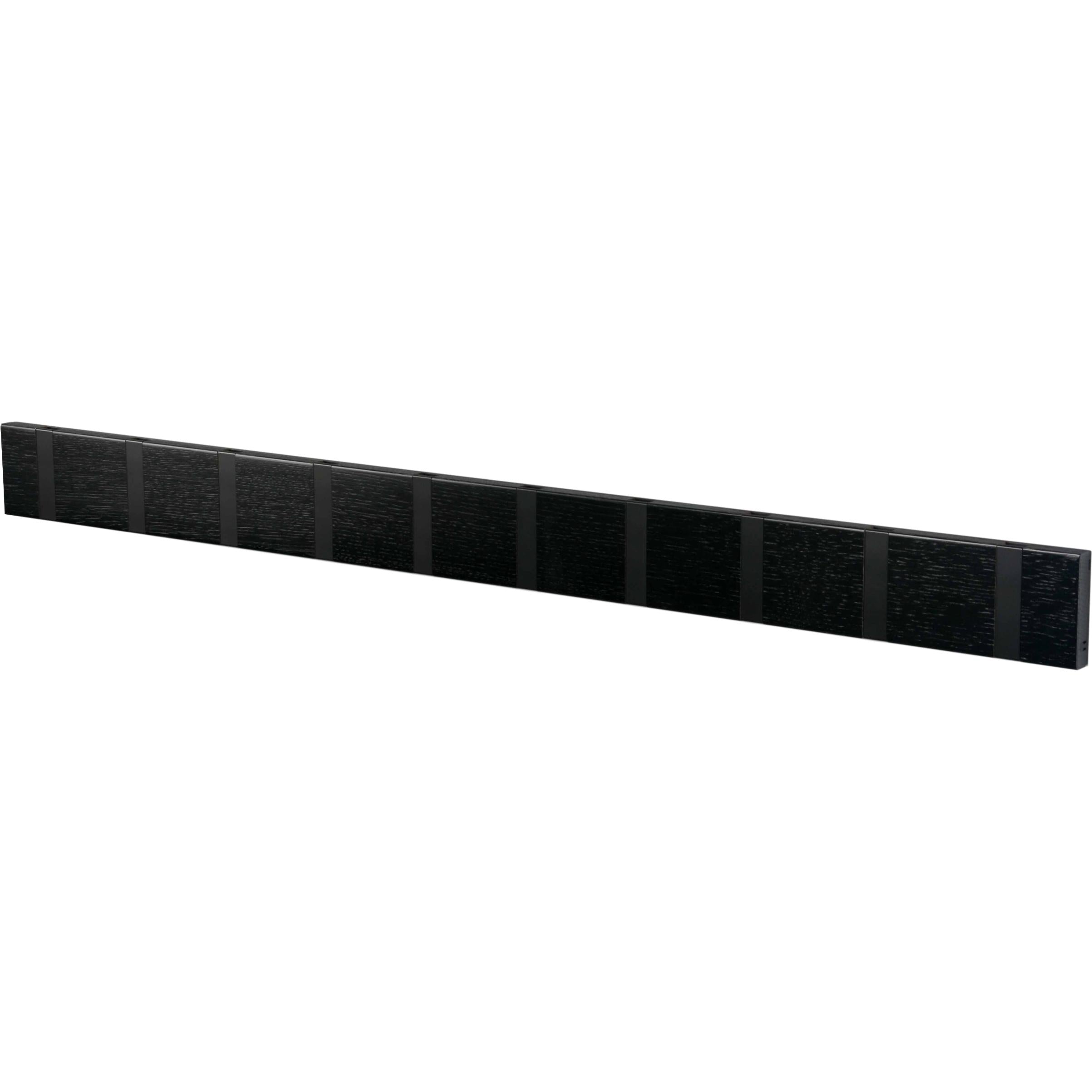 Loca Knax Horizontal Coat Rack 10 ganchos, roble negro manchado/negro