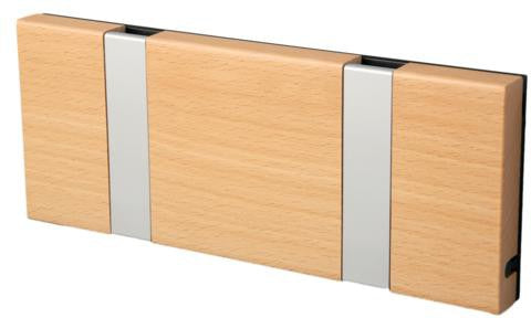 Loca Knax Horizontal Coat Rack 2 ganchos, hayas no tratadas/grises