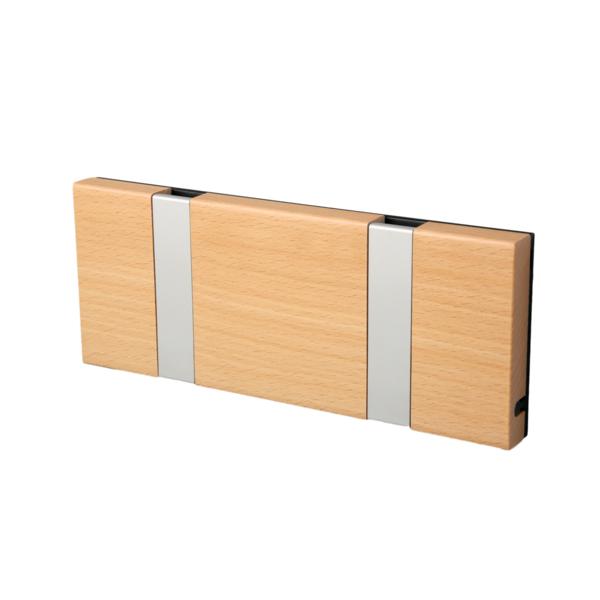 Loca Knax Horizontal Coat Rack 2 Haken, Beech onbehandeld/grijs