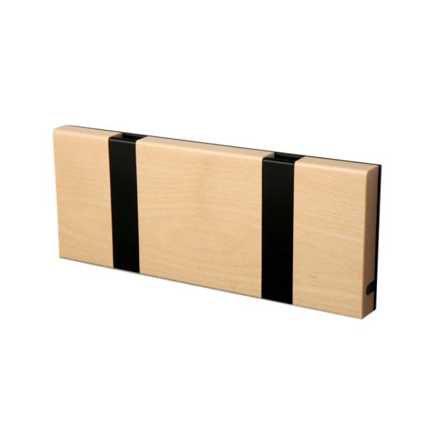 Loca Knax Horizontal Coat Rack 2 ganchos, jabón de abedul/negro