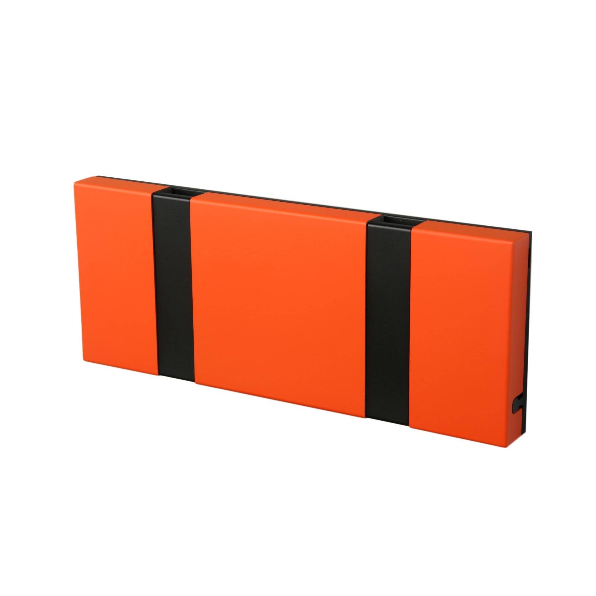 Loca Knax Horizontal Coat Rack 2 ganchos, naranja caliente/negro