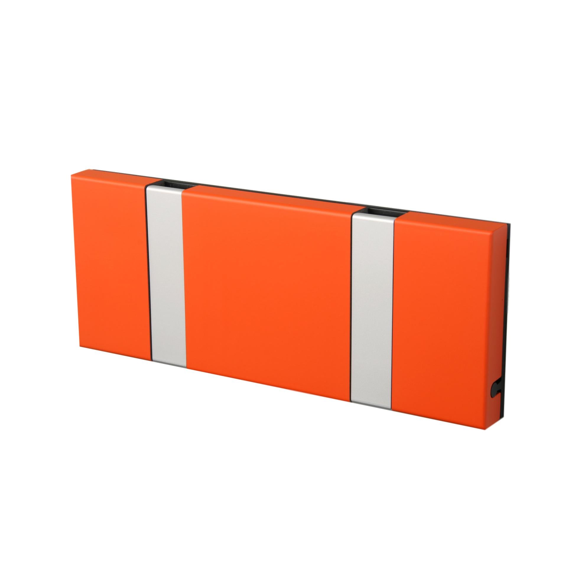 Loca Knax Horizontal Coat Rack 2 ganchos, naranja caliente/gris