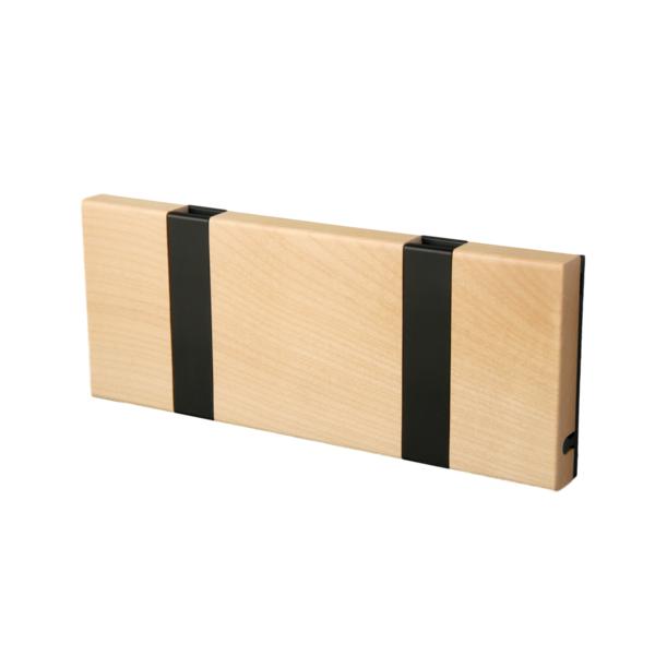 Loca Knax Horizontal Coat Rack 2 ganchos, enjabón de arce/negro