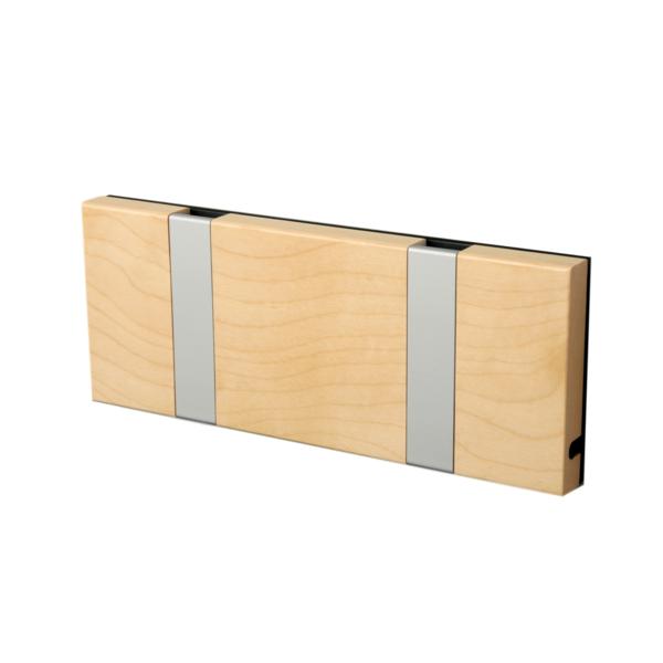 Loca Knax Horizontal Coat Rack 2 ganchos, enjabón de arce/gris