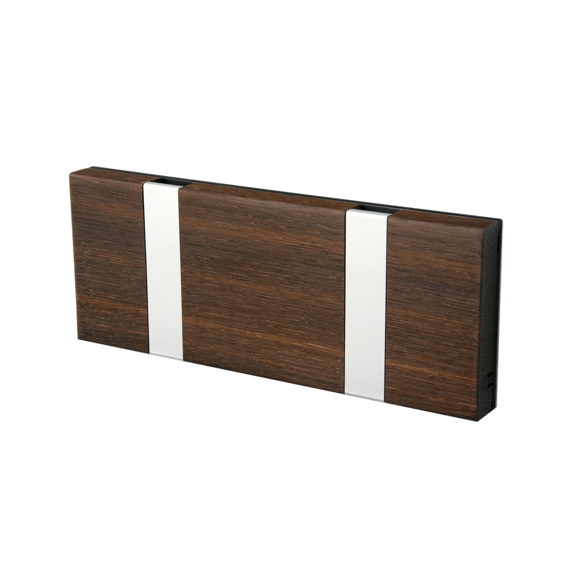 Loca Knax Horizontal Coat Rack 2 ganchos, roble tabac/gris